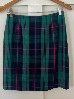 Vintage Abercrombie & Fitch Plaid Tartan Mini Skirt Made in USA tagged 6 fits XS